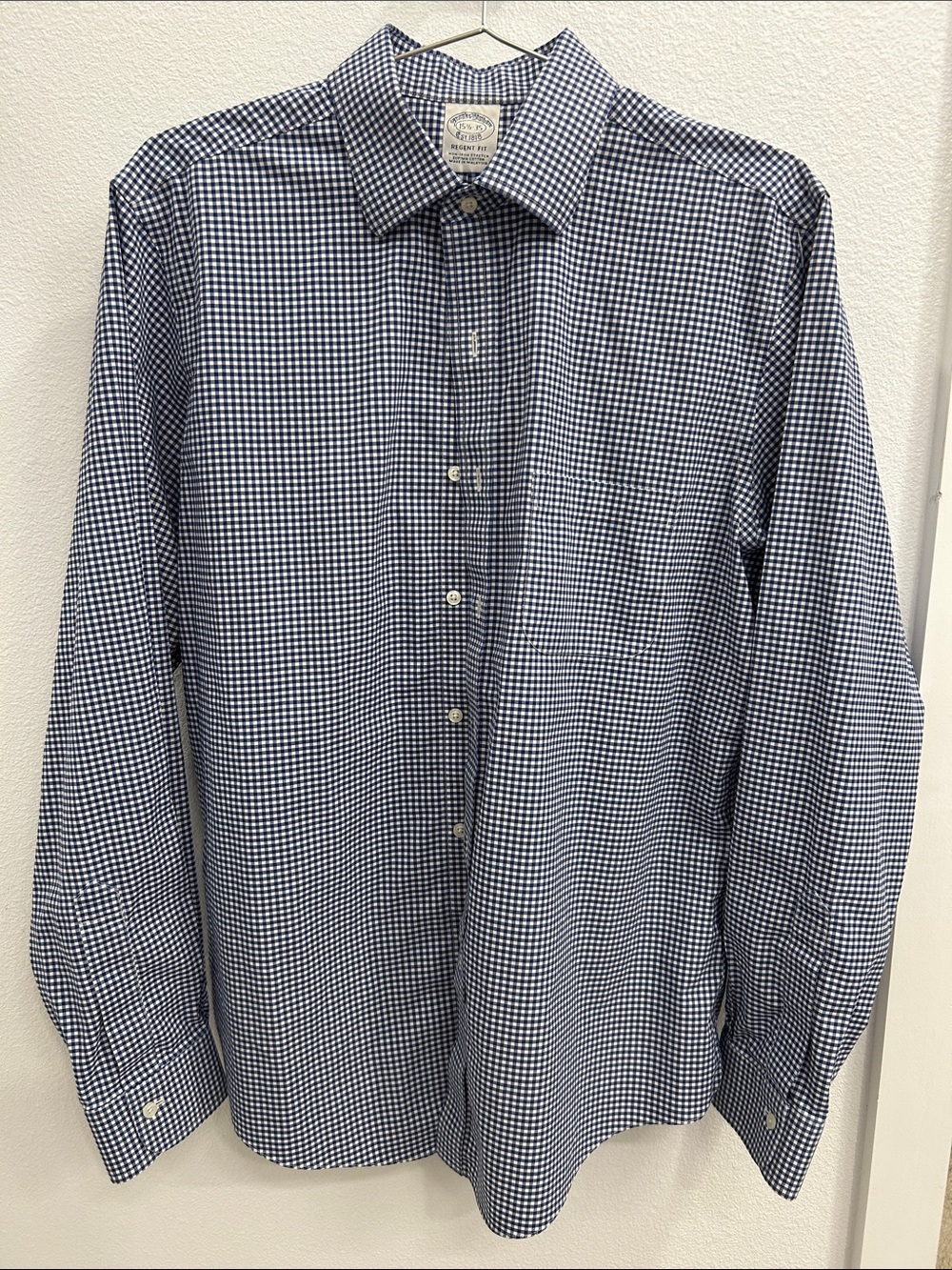 Brooks Brothers Men's Blue Gingham Button-Up Shirt